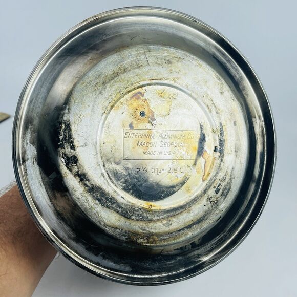 Vintage Enterprise Aluminum CO Whistle Tea Kettle Pot Chrome Silver 2.5 QT USA - Picture 12 of 13